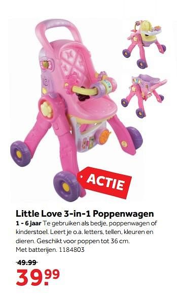 uniek Magnetisch misdrijf Little Love Little love 3-in-1 poppenwagen - Promotie bij Bart Smit