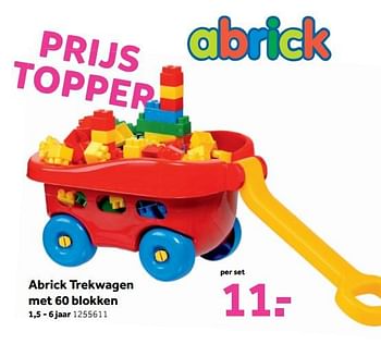 Promoties Abrick trekwagen met 60 blokken - Abrick - Geldig van 30/10/2017 tot 10/12/2017 bij Bart Smit
