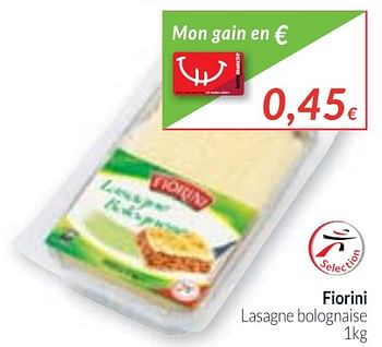 Promoties Fiorini lasagne bolognaise - Fiorini - Geldig van 01/11/2017 tot 30/11/2017 bij Intermarche