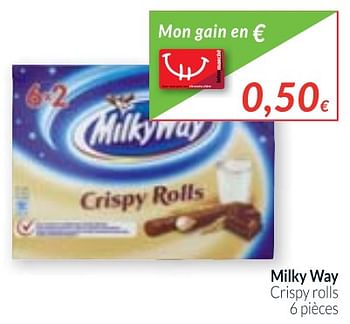 Promotions Milky way crispy rolls - Milky Way - Valide de 01/11/2017 à 30/11/2017 chez Intermarche