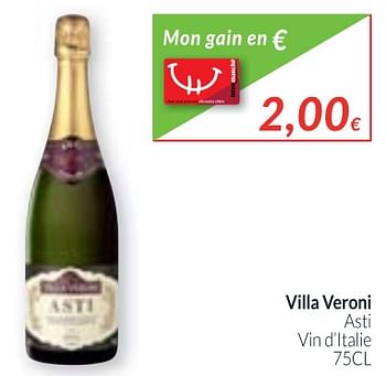 Promotions Villa veroni asti vin d`italie - Vins blancs - Valide de 01/11/2017 à 30/11/2017 chez Intermarche