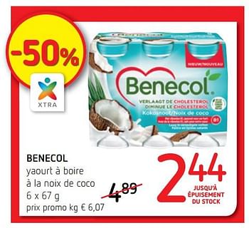 Promotions Benecol yaourt à boire à la noix de coco - Benecol - Valide de 16/11/2017 à 29/11/2017 chez Spar (Colruytgroup)