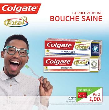 Promoties Colgate dentifrice total - Colgate - Geldig van 01/11/2017 tot 30/11/2017 bij Intermarche