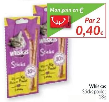 Promotions Whiskas sticks poulet - Whiskas - Valide de 01/11/2017 à 30/11/2017 chez Intermarche