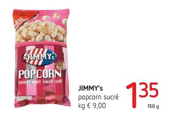 Promoties Jimmy`s popcorn sucré - Jimmy's - Geldig van 16/11/2017 tot 29/11/2017 bij Spar (Colruytgroup)
