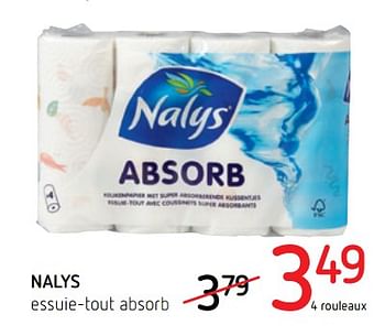 Promotions Nalys essuie-tout absorb - Nalys - Valide de 16/11/2017 à 29/11/2017 chez Spar (Colruytgroup)