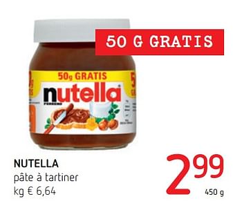Promotions Nutella pâte à tartiner - Nutella - Valide de 16/11/2017 à 29/11/2017 chez Spar (Colruytgroup)