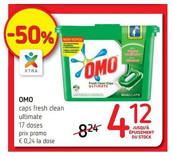 Promotions Omo caps fresh clean ultimate - Omo - Valide de 16/11/2017 à 29/11/2017 chez Spar (Colruytgroup)