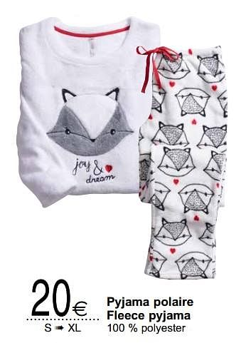 Promotions Pyjama polaire fleece pyjama - Produit maison - Cora - Valide de 07/11/2017 à 20/11/2017 chez Cora