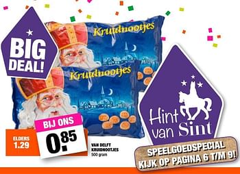 Promoties Van delft kruidnootjes - Van Delft - Geldig van 06/11/2017 tot 19/11/2017 bij Big Bazar