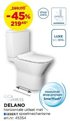 Promoties Delano staande toiletten - Luca varess - Geldig van 30/10/2017 tot 02/12/2017 bij X2O