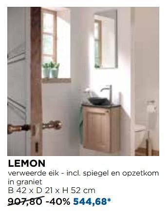 Promoties Lemon toiletmeubelen - Balmani - Geldig van 30/10/2017 tot 02/12/2017 bij X2O