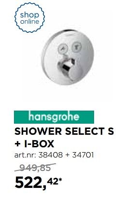 Promotions Shower select s + i-box inbouwdouchekraanwerk - Hansgrohe - Valide de 30/10/2017 à 02/12/2017 chez X2O