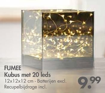 Promoties Fumee kubus met 20 leds - Huismerk - Casa - Geldig van 30/10/2017 tot 26/11/2017 bij Casa