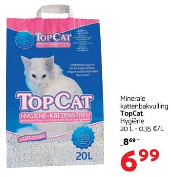 Promoties Minerale kattenbakvulling topcat hygiéne - TopCat - Geldig van 02/11/2017 tot 15/11/2017 bij Tom&Co