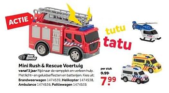 Promoties Mini rush + rescue voertuig - Road Rippers - Geldig van 30/10/2017 tot 10/12/2017 bij Bart Smit