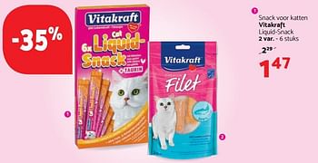 Promoties Snack voor katten vitakraft liquid-snack 2 var - Vitakraft - Geldig van 02/11/2017 tot 15/11/2017 bij Tom&Co