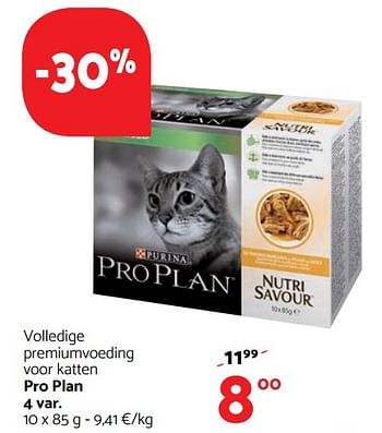 Promoties Volledige premiumvoeding voor katten pro plan 4 var - Pro Plan - Geldig van 02/11/2017 tot 15/11/2017 bij Tom&Co