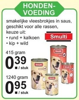 Promoties Smulti hondenvoeding - Smulti - Geldig van 06/11/2017 tot 26/11/2017 bij Van Cranenbroek