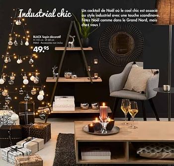 Promoties Black sapin décoratif - Huismerk - Casa - Geldig van 30/10/2017 tot 26/11/2017 bij Casa
