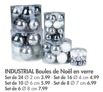 Promotions Industrial boules de noël en verre - Produit maison - Casa - Valide de 30/10/2017 à 26/11/2017 chez Casa
