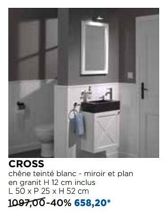 Promotions Cross meubles pour toilettes - Balmani - Valide de 30/10/2017 à 02/12/2017 chez X2O