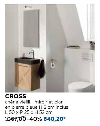 Promoties Cross meubles pour toilettes - Balmani - Geldig van 30/10/2017 tot 02/12/2017 bij X2O