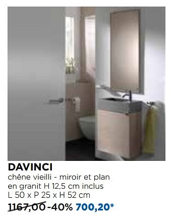 Promotions Davinci meubles pour toilettes - Balmani - Valide de 30/10/2017 à 02/12/2017 chez X2O