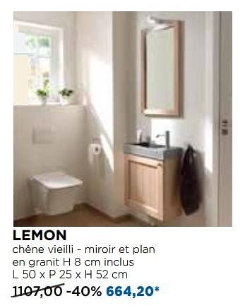 Promotions Lemon meubles pour toilettes - Balmani - Valide de 30/10/2017 à 02/12/2017 chez X2O