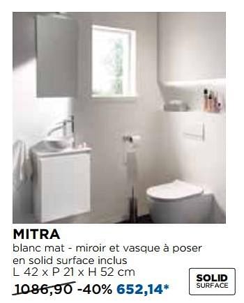 Promotions Mitra meubles pour toilettes - Balmani - Valide de 30/10/2017 à 02/12/2017 chez X2O