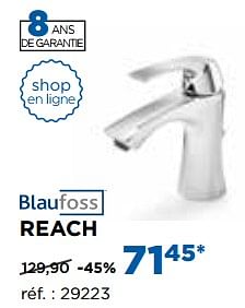 Promotions Reach robinets de lavabo - Blaufoss - Valide de 30/10/2017 à 02/12/2017 chez X2O
