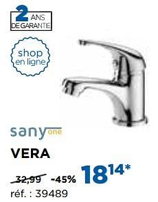 Promoties Vera robinets de lavabo - Sany one - Geldig van 30/10/2017 tot 02/12/2017 bij X2O