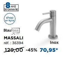 Promotions Massali robinets d`eau froide - Blaufoss - Valide de 30/10/2017 à 02/12/2017 chez X2O