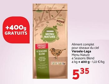 VERSELE-LAGA Menu Nature 4 Seasons Blend 4 kg + 400 g