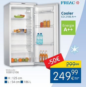 Promotions Friac cooler co 2106 a++ - Friac - Valide de 02/11/2017 à 30/11/2017 chez Eldi
