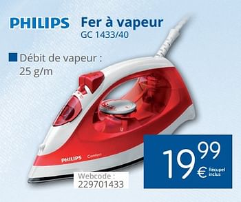 Promotions Philips fer à vapeur gc 1433-40 - Philips - Valide de 02/11/2017 à 30/11/2017 chez Eldi