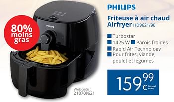 Promotions Philips friteuse à air chaud airfryer hd9621-90 - Philips - Valide de 02/11/2017 à 30/11/2017 chez Eldi