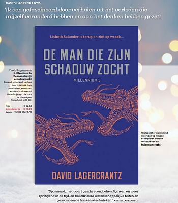 Promoties David lagercrantz millennium 5 - de man die zijn schaduw zocht - Huismerk - BookSpot - Geldig van 03/11/2017 tot 31/12/2017 bij BookSpot