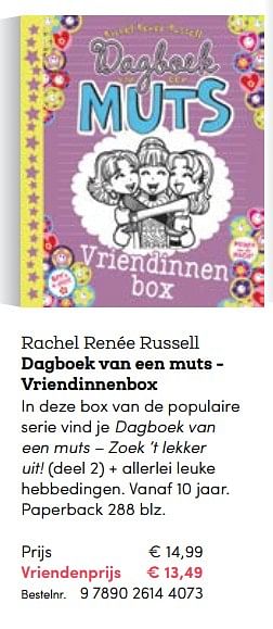 Promoties Rachel renée russell dagboek van een muts - vriendinnenbox - Huismerk - BookSpot - Geldig van 03/11/2017 tot 31/12/2017 bij BookSpot