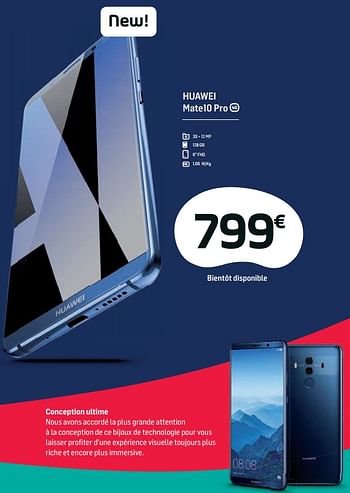 Promotions Huawei mate10 pro - Huawei - Valide de 06/11/2017 à 07/12/2017 chez Base