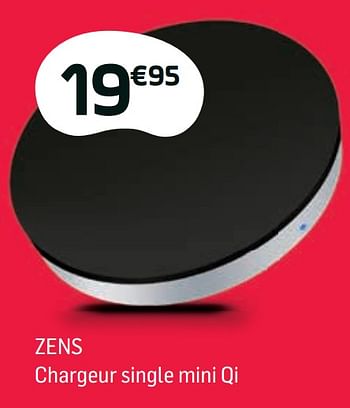 Promotions Zens chargeur single mini qi - Zens - Valide de 06/11/2017 à 07/12/2017 chez Base