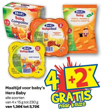 Promoties Maaltijd voor baby`s hero baby - Hero Baby - Geldig van 08/11/2017 tot 20/11/2017 bij Carrefour
