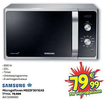 Promotions Samsung microgolfoven ms23f301eas - Samsung - Valide de 08/11/2017 à 20/11/2017 chez Carrefour