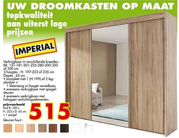 Promotions Uw droomkast op maar imperial - Produit maison - EmDecor - Valide de 01/11/2017 à 30/11/2017 chez Emdecor