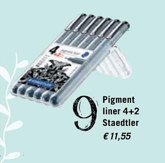 Promoties Pigment liner 4+2 staedtler - Staedtler - Geldig van 03/11/2017 tot 30/11/2017 bij Standaard Boekhandel