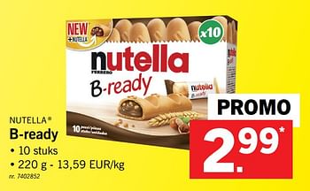 Promoties B-ready - Nutella - Geldig van 13/11/2017 tot 18/11/2017 bij Lidl