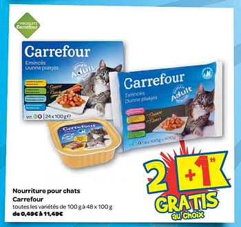 Promotions Nourriture pour chats carrefour - Produit maison - Carrefour  - Valide de 08/11/2017 à 20/11/2017 chez Carrefour