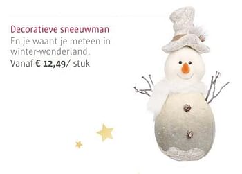 Promoties Decoratieve sneeuwman - Huismerk - Ava - Geldig van 02/11/2017 tot 31/12/2017 bij Ava
