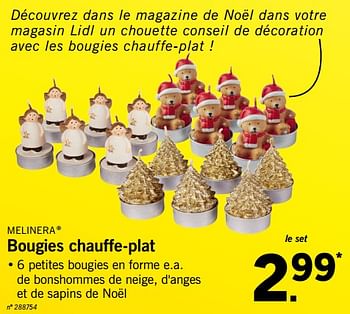 Promoties Bougies chauffe-plat - Melinera - Geldig van 13/11/2017 tot 18/11/2017 bij Lidl