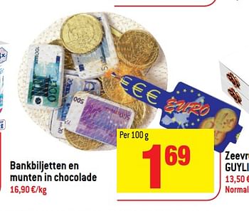 Promoties Bankbiljetten en munten in chocolade - Huismerk - Match - Geldig van 15/11/2017 tot 21/11/2017 bij Match